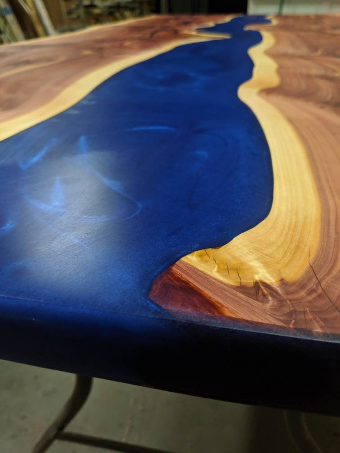Live Edge River Table, Resin, Cedar, Epoxy, Bar, Dining Table, Desktop