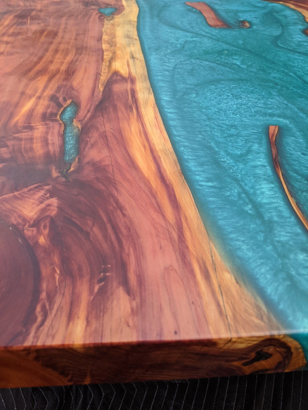 Cedar Live Edge Resin River Table Custom Dining, Desk, Coffee Table