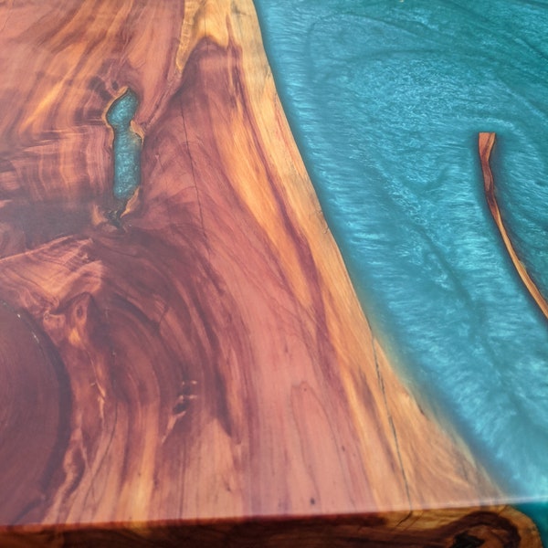 Cedar live edge resin river table - custom dining, desk, coffee table, epoxy -  choose your size - 60" - 96" x 36" - 42"