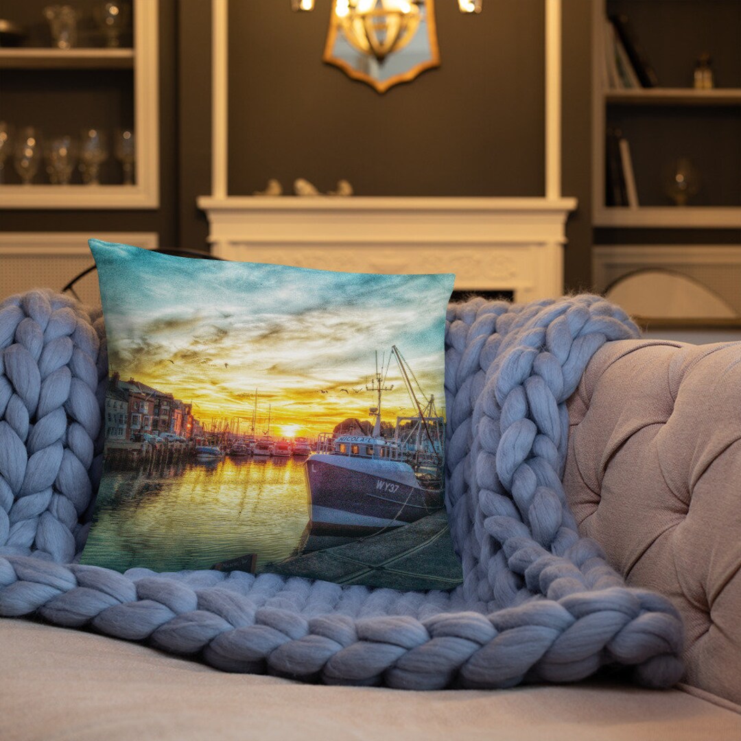 Basic Cushions Weymouth Harbour Sunrise Cushions Pillows Etsy