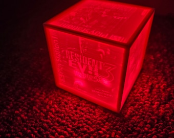 Veilleuse rouge en lithophane Resident Evil 1, 2, 3 et 4 faite main
