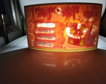 SkullMonkeys Playstaion 1 select screen colored lithophane handmade