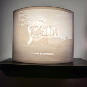 Legend of Zelda Ocarina of Time lithophane nightlight select screen handmade