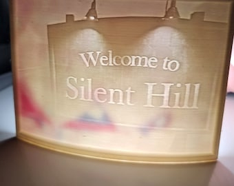 Welcome to Silent Hill night light lithophone handmade