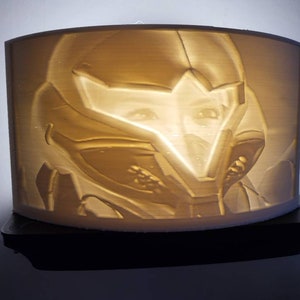Metroid Samus lithophane night light 5×3 handmade