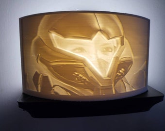 Metroid Samus lithophane night light 5×3 handmade