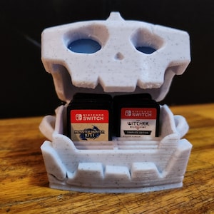 Bokoblin Chest Zelda Switch 1 and 2, 12 Game Holder "stone marble", "black crescent" & luminous rainbow