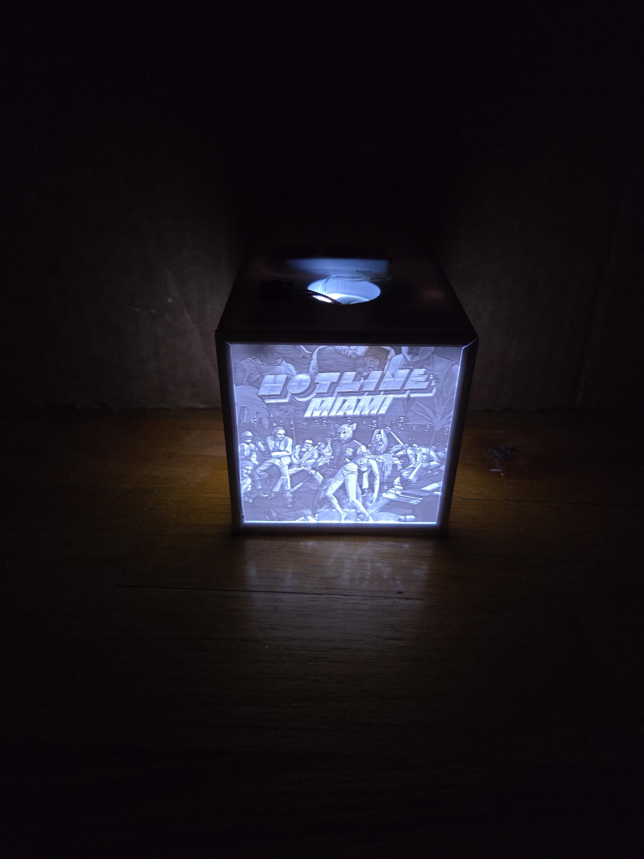 Hotline miami 1 & 2 nightlight lithophane electronic music box