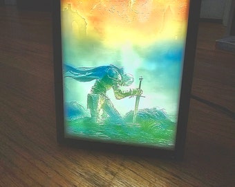 Elden Ring framed backlit colored lithophane light USB C powered