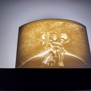 Metroid Samus litohphane 2 1/4 × 4 night light