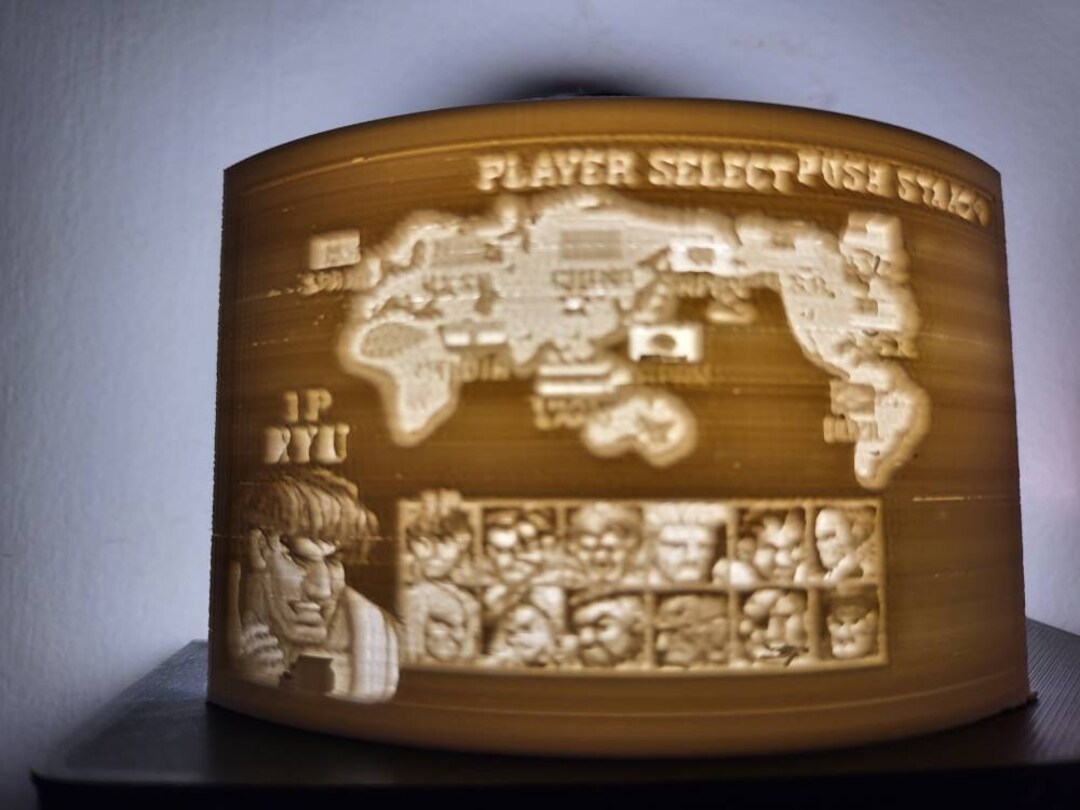 Street Fighter 2 Character Select Screen Lithophane Night Light ...