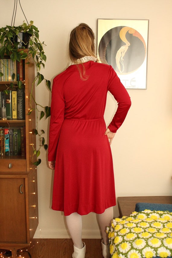 Red Vintage 1970s Dress - image 2