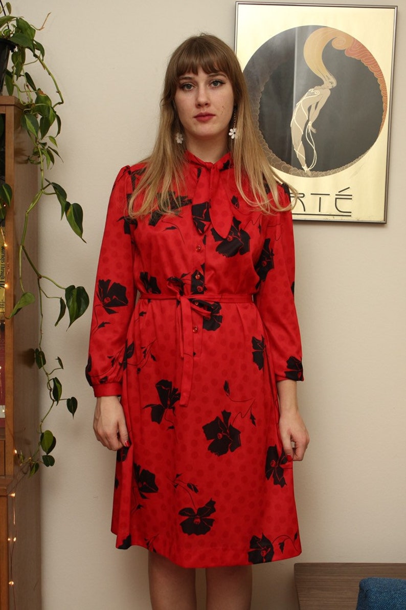 Vintage Red 1960s Dress image 1