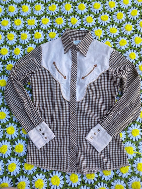 1960s/1970s Vintage Wrangler cowgirl button up blo