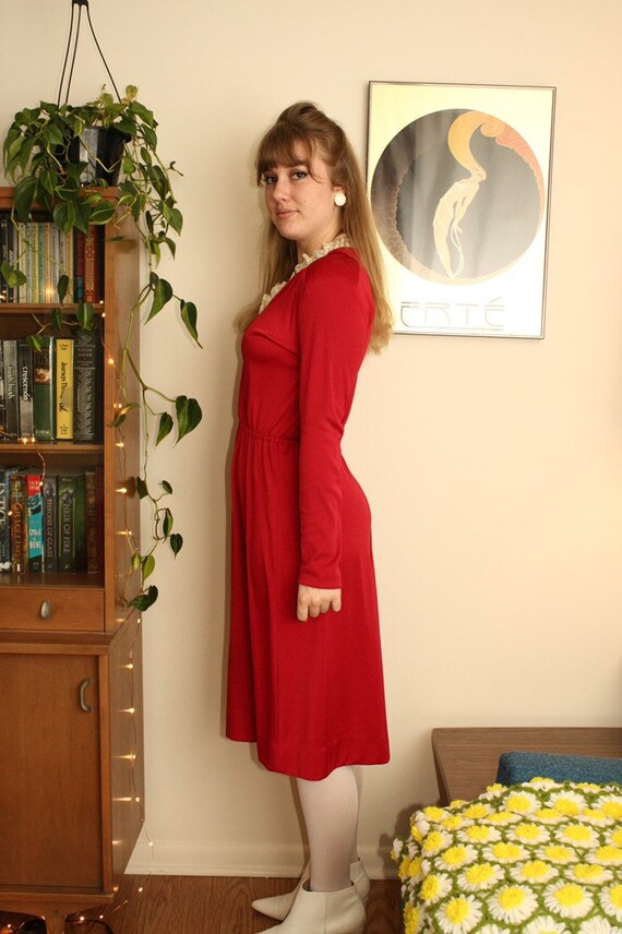 Red Vintage 1970s Dress - image 3