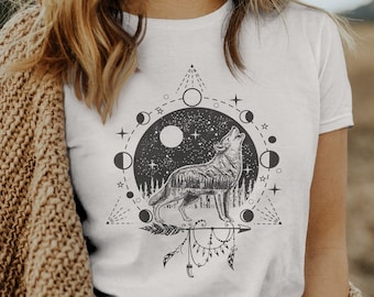Wolf Shirt / White Wolf / Wolf T Shirt /Camp Shirt / Wolf Shirt Women