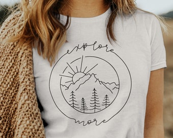 Hiking Shirt, Outdoor Adventure Shirt, Camping Shirt, Mountain and Forrest, Explore Shirt
