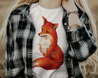 Fox Shirt Women / Womens fox shirt / Fox Gifts / Fox Art / Fox TShirt / Fox Lover / Animal Nature Tee Shirt