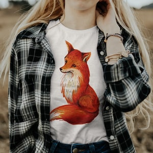 Fox Shirt Women / Womens fox shirt / Fox Gifts / Fox Art / Fox TShirt / Fox Lover / Animal Nature Tee Shirt