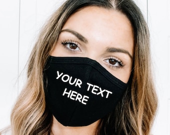 Máscara facial personalizada, máscara facial personalizada lavável e reutilizável, máscara facial para adultos fabricada nos EUA