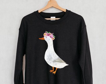 ダック スウェットシャツ ヴィンテージ | 農場の動物シャツ | ヒッピーシャツ | セーター