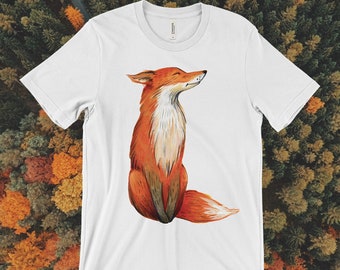 Fox Shirt Women / Cute Fox Gift / Fox Lover TShirt / Animal Nature Shirt / Fox Art Watercolor Tee