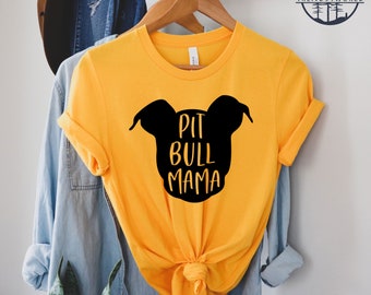 Koszulka Pitbull Mama, Koszulka Pitbull Mama, Zabawna Koszulka Dog Mom