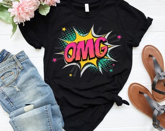Camiseta OMG, camiseta Oh My God, camiseta de presente com ditado engraçado, camiseta de festa OMG