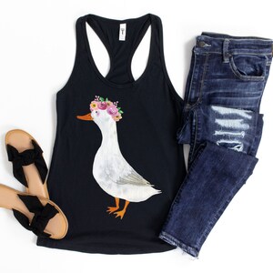 Duck Tank Top, Hippie Tank Top For Women, Farm Girl Racerback Tank Top