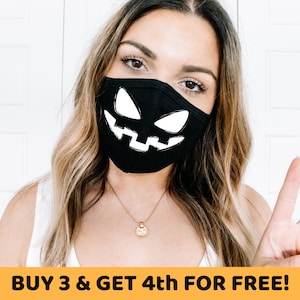 Halloween Face Mask, Funny Reusable Face Mask Washable, Made In The USA