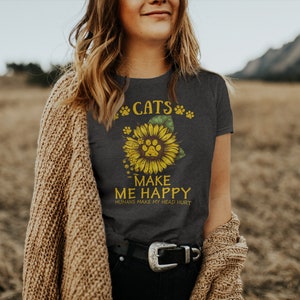 Katt T-shirt för kvinnor, rolig kattälskare, vintage kattmamma bild 6