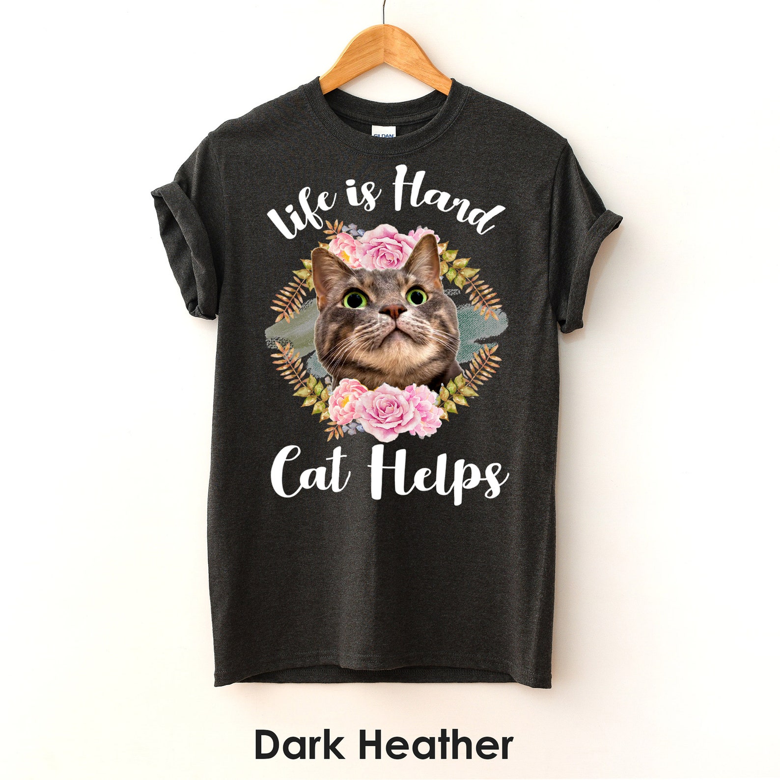 Cat Shirt, Life is Hard Cats Help, Cat Mom Shirt, Cat Lover Gift T ...