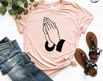 Religious Inspirational Shirt, Praying Hands Shirt, Faith Inspired Tee, Blessed Christian Shirt, Christianity Tee