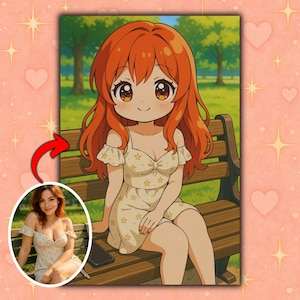 Ritratto in stile anime dalle tue foto per coppie, ritratti in stile kawaii, regalo personalizzato
