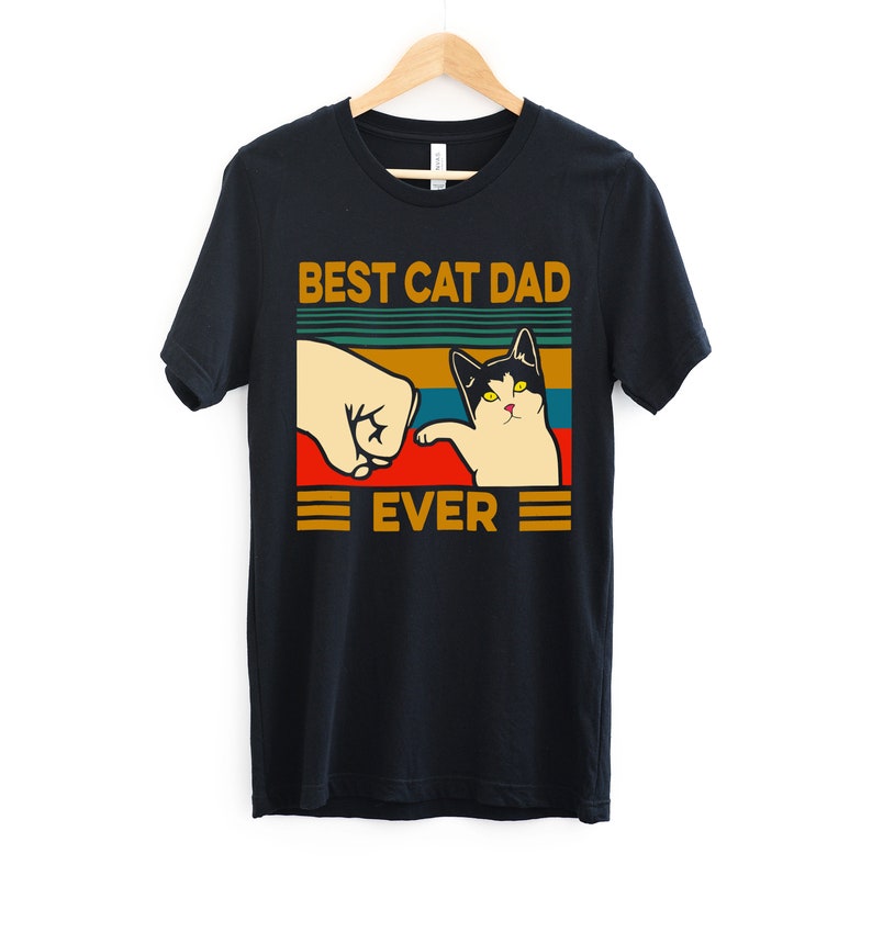 Best Cat Dad Ever Shirt Funny Vintage Cat Lover Gift Tshirt Etsy