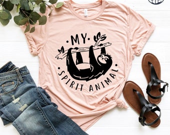 Cute Sloth T shirt, Sloth Spirit Animal, Funny Shirt Sloth Shirt, Sloth Shirt Women, Sloth Gifts Animal Shirt