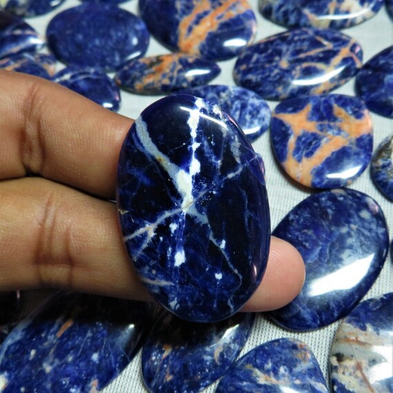 60/% Off Natural Beautifull Sodalite Cabochon Unique AA Design Fabulous Loose Gemstone Sodalite Mis Shape Amazing Quality 178Cts 5 Pieces