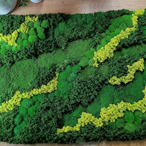 SET 5 PCS, Moss Panel 55&quot;x86&quot; (140cmx 44cm) 5 pcs Vertical garden, Moss Wall, Moss Art Work, Preserved Moss Art, Living Wall