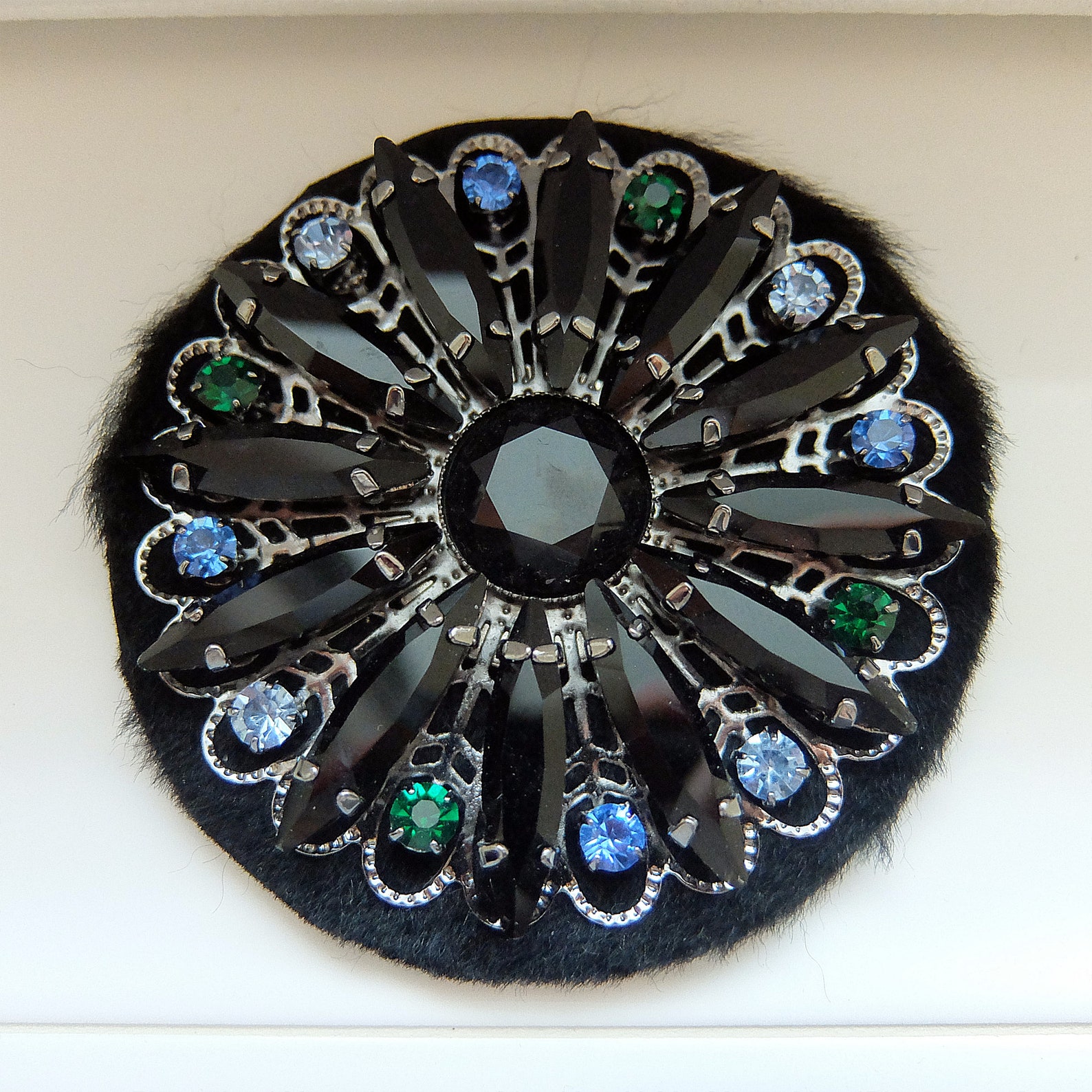 Rhinestones Margaret Magnetic Brooch Black Margaret Blue & - Etsy