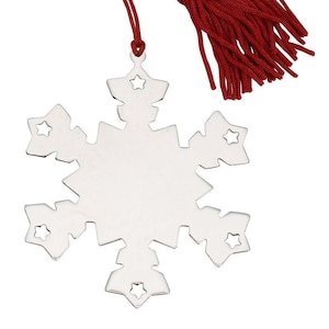 Polished Stainless Steel Personalised Engraved Snowflake Decoration