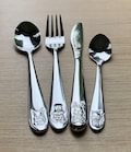 Engraved Woodland Animal Cutlery Set: Personalised Christening Gift in Giftbox