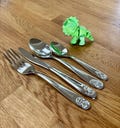 Personalised Dinosaur Cutlery Set  - Engraved Kids Christening Gift