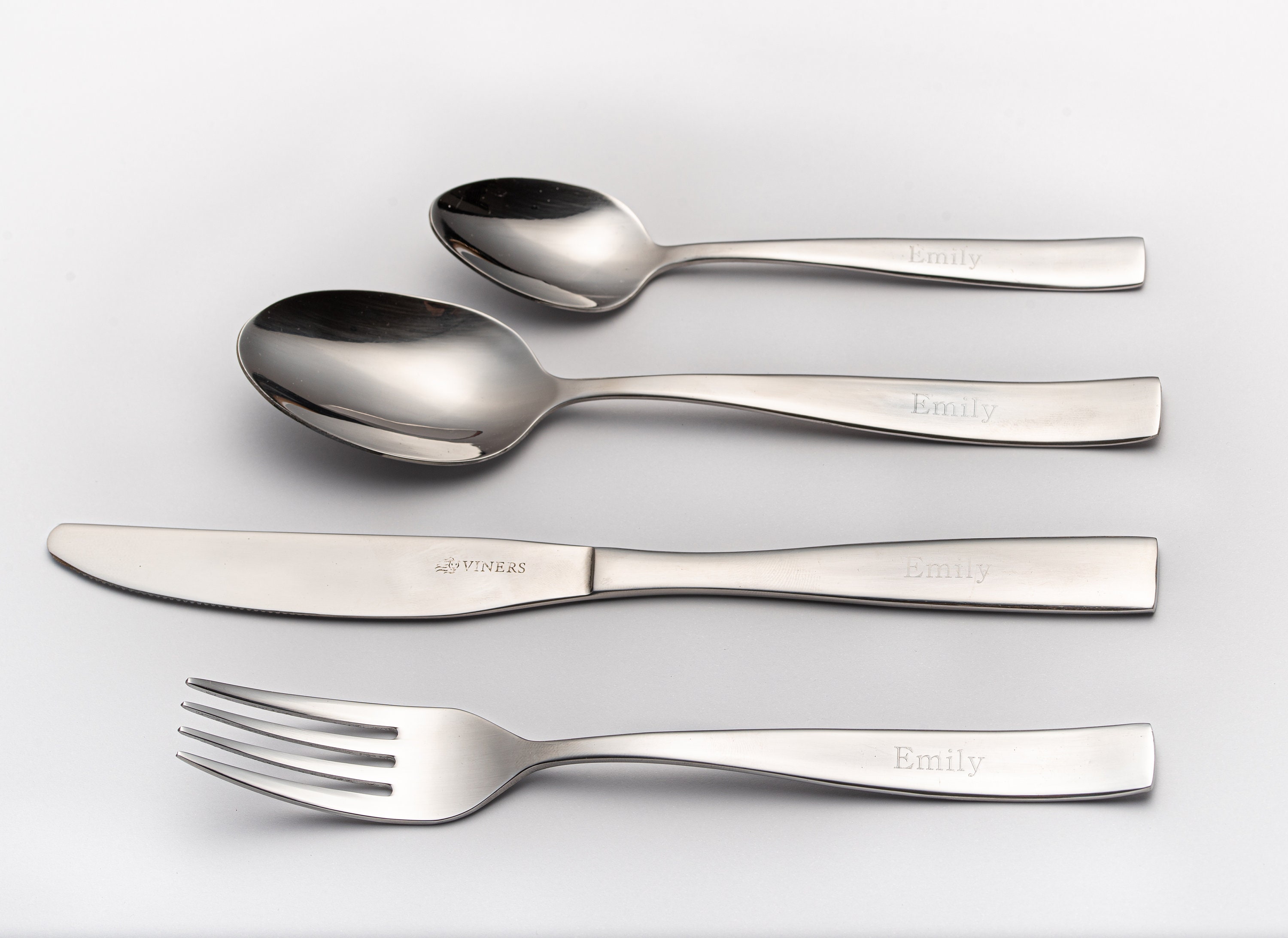 Viners Personalised Engraved Adult Cutlery Set 4 Piece - Etsy UK
