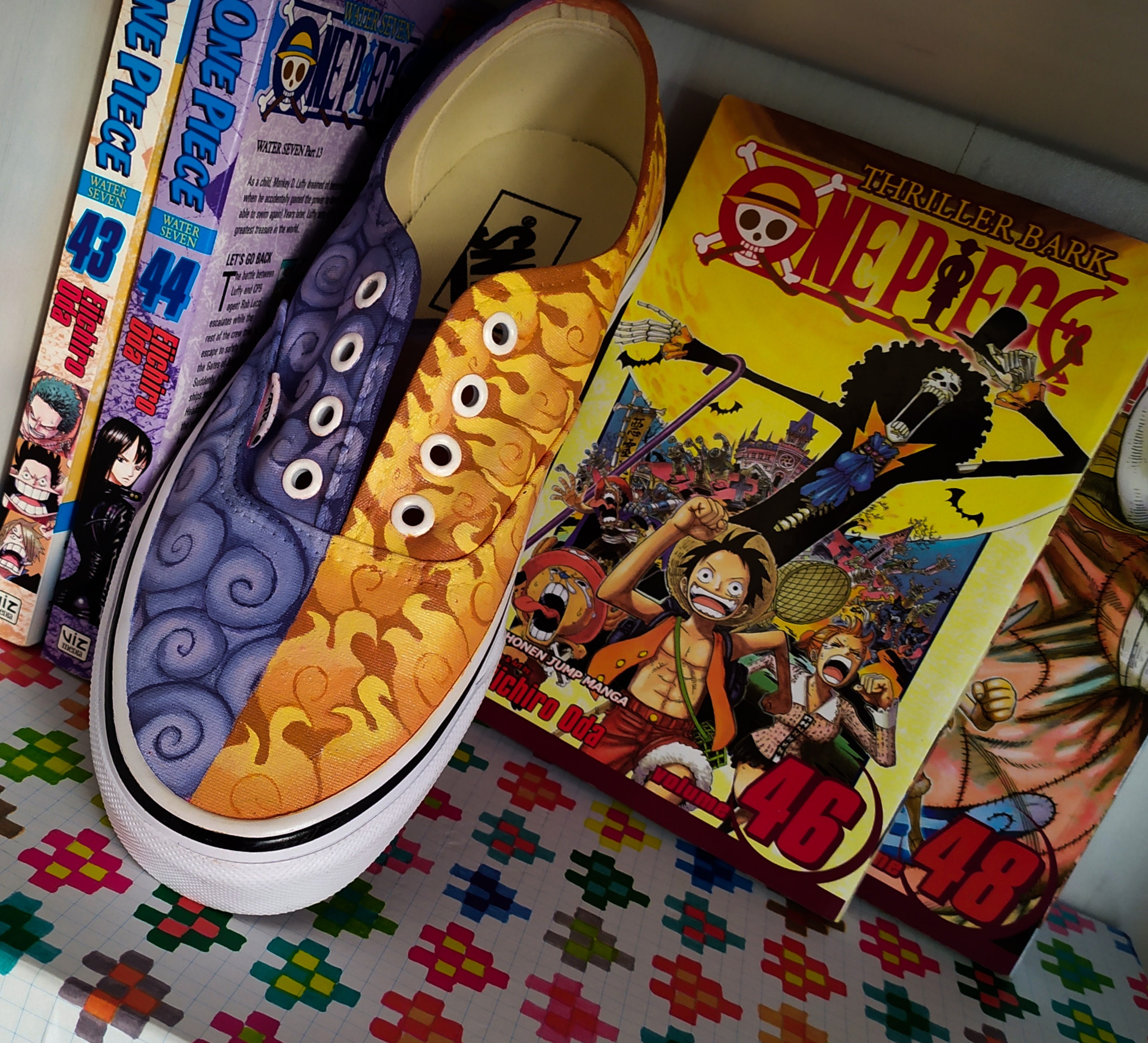 Custom Hand Painted Vans Sneaker Shoes One Piece Devil Fruit Etsy
