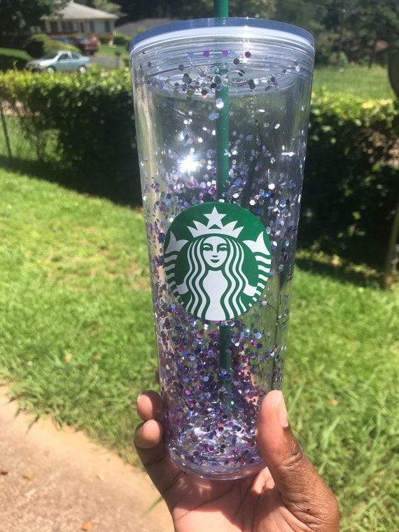 24oz Starbucks Snow Globe Tumbler, Glitter Cups, Acrylic Cup, Venti Custom,  Personalized Cups, Coffee, Gifts for Her 