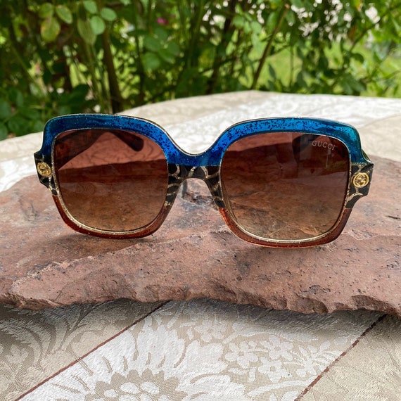 Vintage Gucci Classic Square Glitter Sunglasses