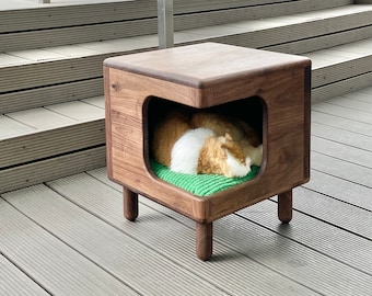 Walnut Stool, Pet house, Side Table, Chair, Cat House, Pet Furniture