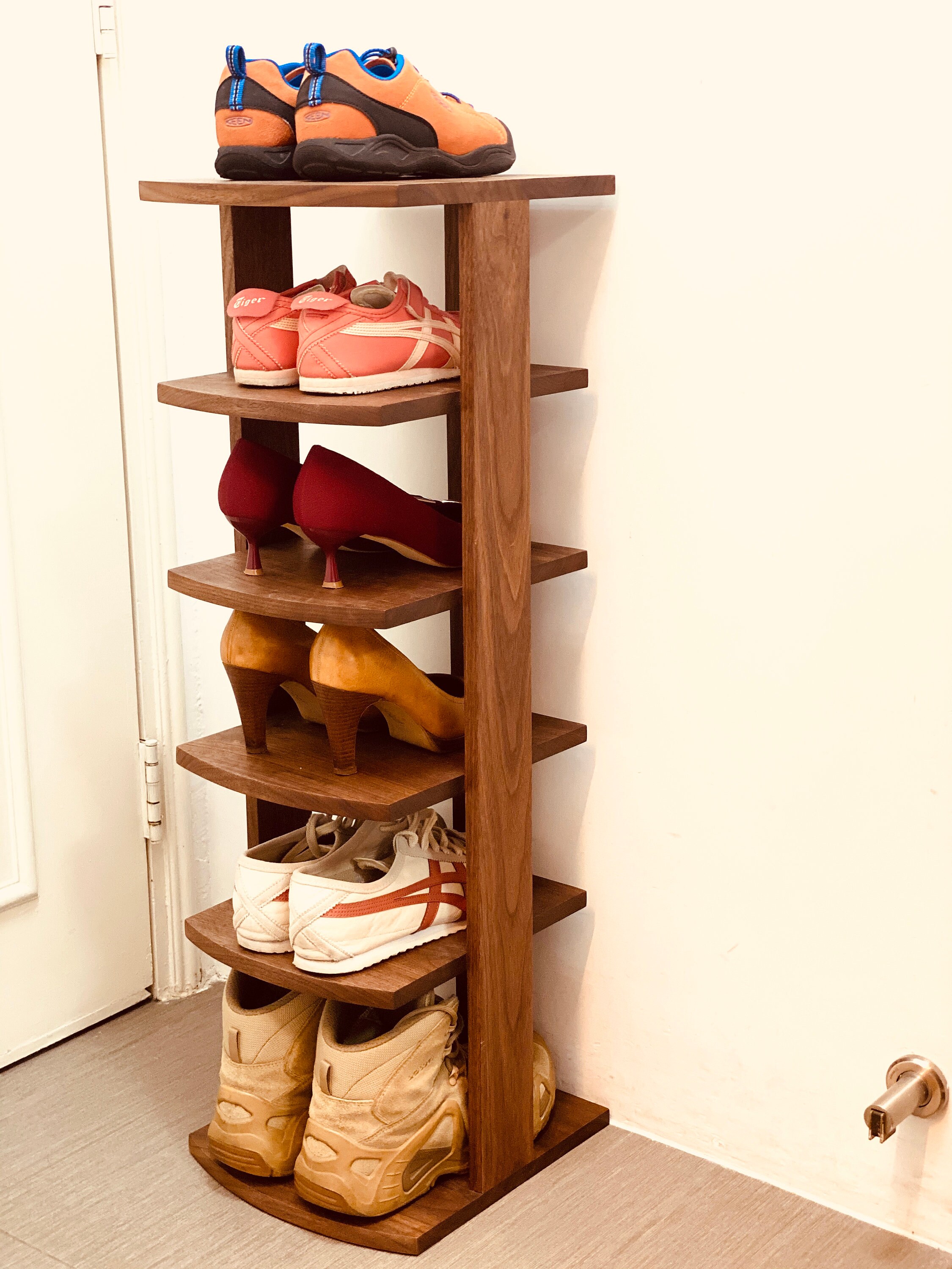 Walnut Shoe storage rack Shoe Rack Storage Shelf Solidwood | Etsy