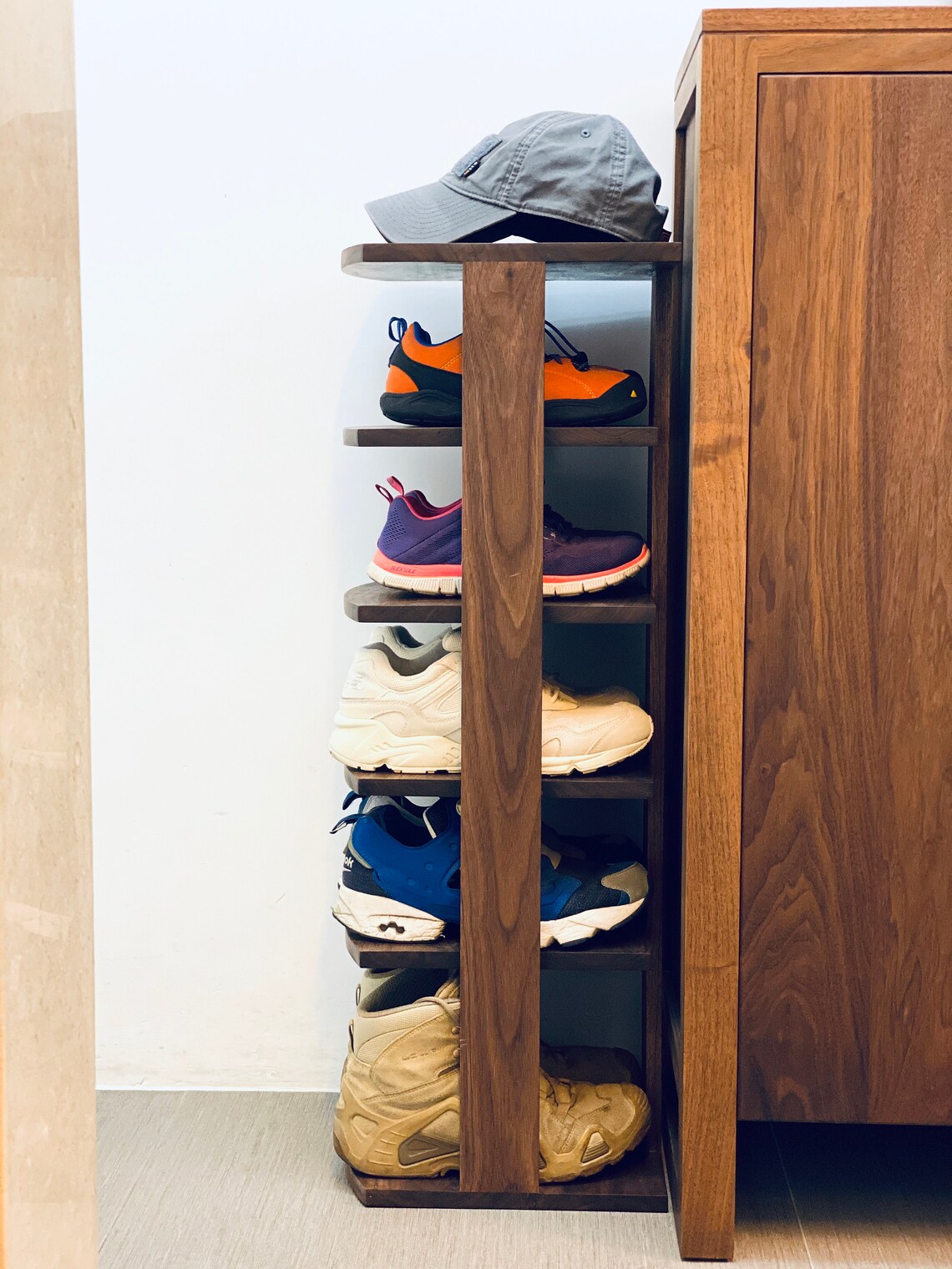 Walnut Shoe Storage Rack, Shoe Rack, Storage Shelf, Solidwood Shoe Rack Etsy