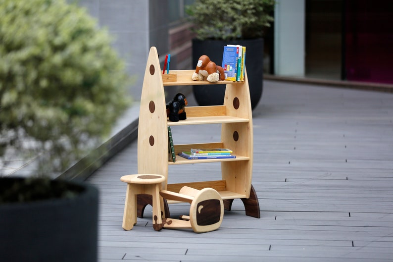 Fourstorey Rocket ship bookshelf for kids solid wood Etsy